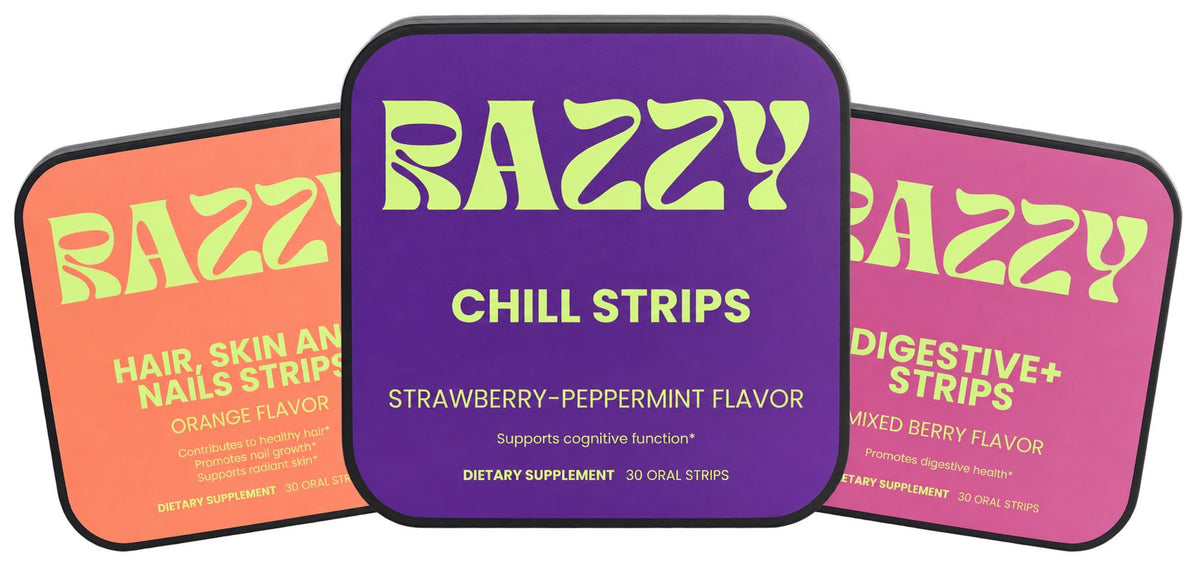 Glow Trio: Hair, Skin and Nails, Chill and Digestive+ strip tins